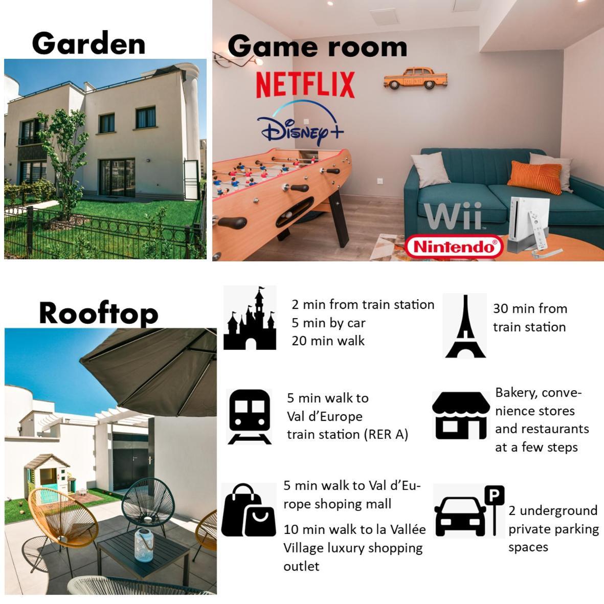Perfect For Disney, Game Room, Rooftop, Parking Chessy  Eksteriør bilde