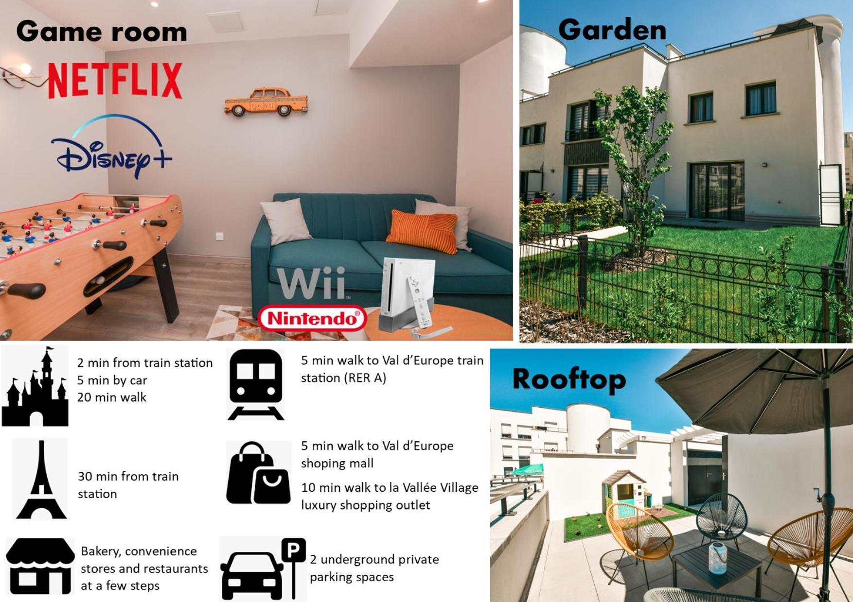 Perfect For Disney, Game Room, Rooftop, Parking Chessy  Eksteriør bilde